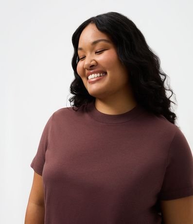 Blusa Manga Corta con Encaje Irregular en el Ruedo Curve & Plus Size 3