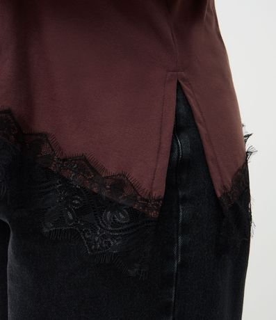 Blusa Manga Corta con Encaje Irregular en el Ruedo Curve & Plus Size 4