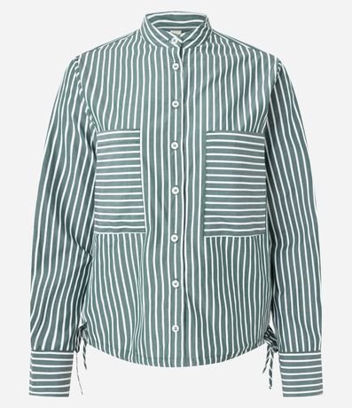 Camisa en Tricolina con Estampa Rayada 5