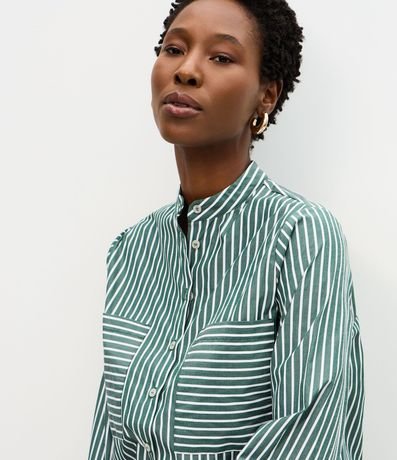 Camisa en Tricolina con Estampa Rayada 3