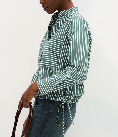 Camisa en Tricolina con Estampa Rayada 4