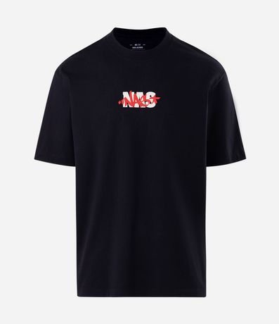Remera Relaxed en Algodón con Estampa Rapper NAS 5