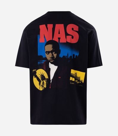 Remera Relaxed en Algodón con Estampa Rapper NAS 6
