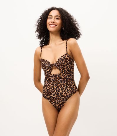 Malla con Estampado Animal Print y Abertura Delantero