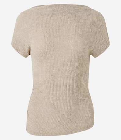 Blusa Asimétrica Texturizada con Manga Corta