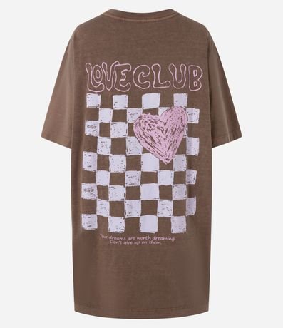 Camisón Corto Desteñido con Estampado de Corazón y Lettering 5
