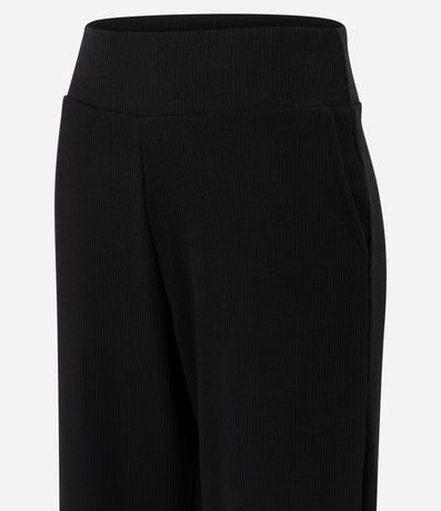 Pantalón Recto en Anarruga con Cintura Elástica y Bolsillos Laterales 2