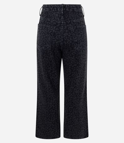 Pantalón Recto Cropped en Jeans con Cintura Alta y Estampa Animal Print 8