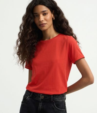 Remera en Media Malla con Manga Corta Doblada 2