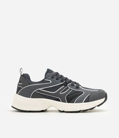 Championes Dad Sneaker Mix de Materiales Contrastantes