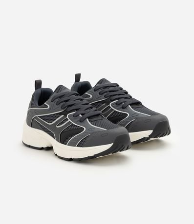 Championes Dad Sneaker Mix de Materiales Contrastantes 2