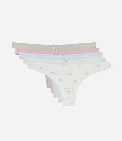 Kit 05 Bombachas Bikini Hilo Doble en Algodón