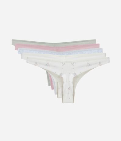 Kit 05 Bombachas Bikini Hilo Doble en Algodón 2