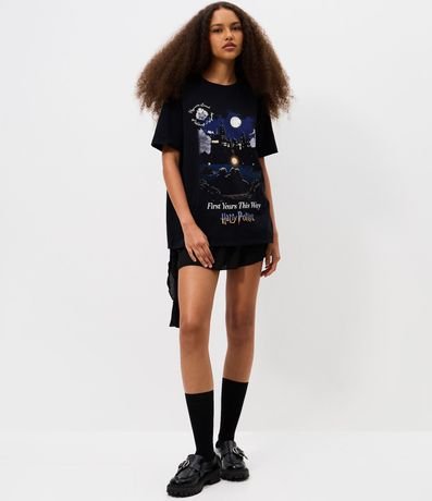 Remera en Algodón con Estampado Harry Potter Hogwarts 2