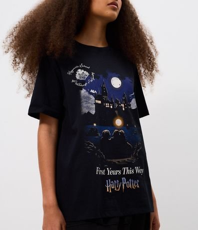 Remera en Algodón con Estampado Harry Potter Hogwarts 3