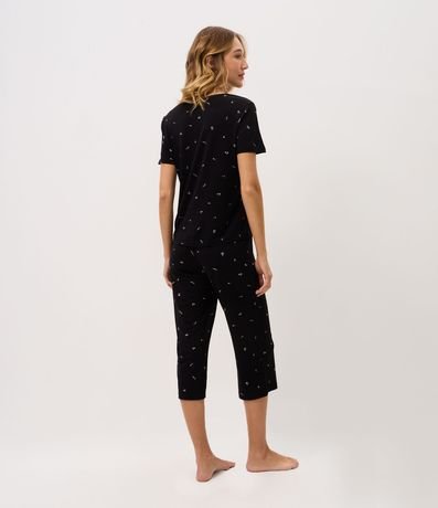 Pijama Largo con Estampa Floral y Encaje 6