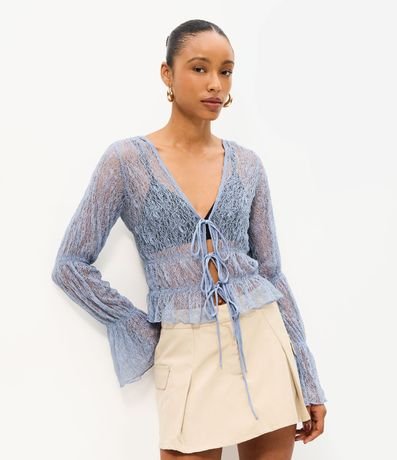 Blusa Peplum con Lazo en Lacitos