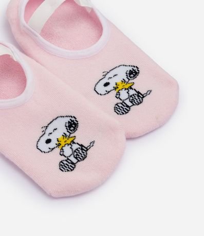 Media Ballet en Algodón con Estampado Snoopy y Antideslizante