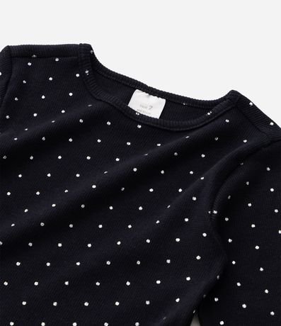 Blusa Slim Infantil en Rib con Brillo de Lunares – Talle 1 a 6 años 4