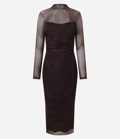 Vestido Midi en Tule con Estampado Farfalla 5