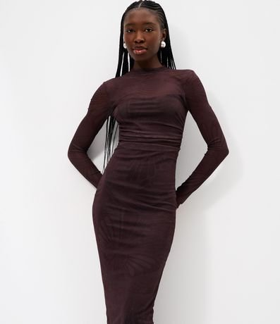 Vestido Midi en Tule con Estampado Farfalla 2