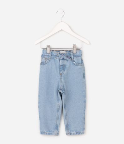 Pantalón de Jean Mom con Lazo Infantil - Talle 1 a 6 años 2