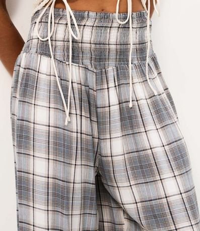 Pantalón Aladim en Viscosa de Cuadros Texturizada 3