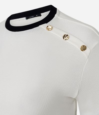 Blusa Manga Corta en Rib con Botones en el Hombro 2