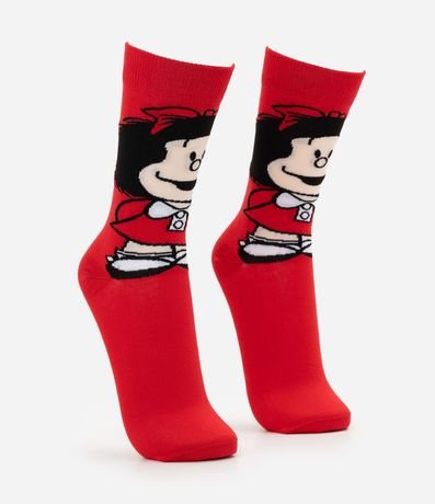 Media Caña Larga en Algodón con Estampa de Mafalda 2