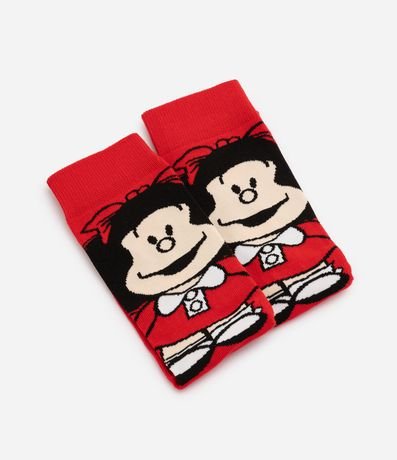Media Caña Larga en Algodón con Estampa de Mafalda 4