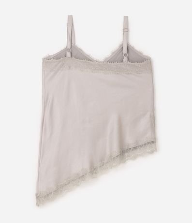 Blusa Alargada en Satén con Encaje Curve & Plus Size 2