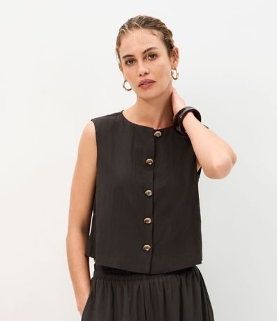 Blusa con Bretel Ancho y Botones Delanteros