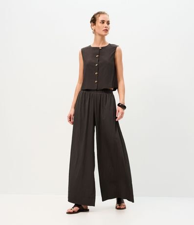 Pantalón Amplio con Cintura Elástica