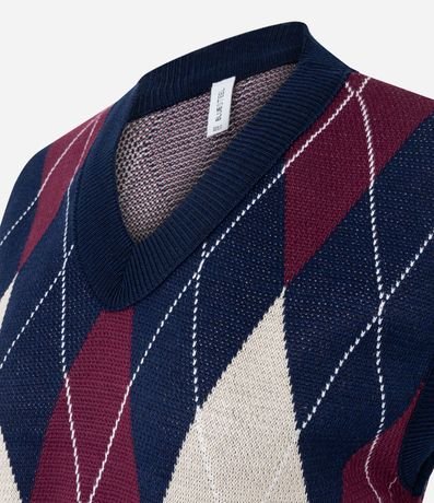 Chaleco en Punto con Estampado de Cuadros Argyle 6