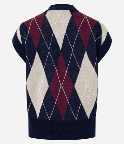 Chaleco en Punto con Estampado de Cuadros Argyle 7