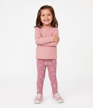 Pantalón Legging en Rib con Estampa de Lacitos - Talle 1 a 6 años 1