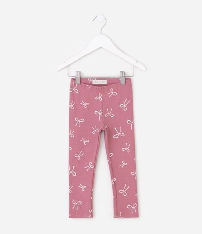 Pantalón Legging en Rib con Estampa de Lacitos - Talle 1 a 6 años
