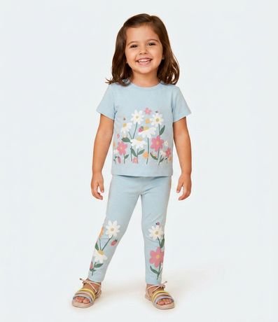 Pantalón Legging Infantil con Estampado Floral - Talle 1 A 6 años 1