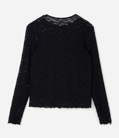 Blusa de Encaje Floral Manga Larga Curve & Plus Size 2