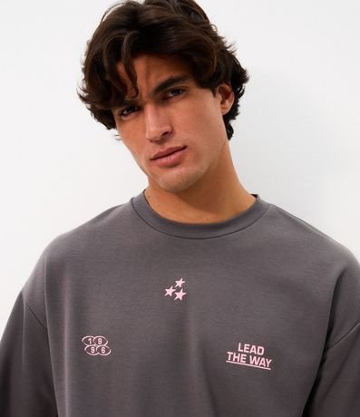 Remera Oversized con Lettering Lead The Way