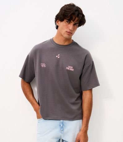 Remera Oversized con Lettering Lead The Way 4