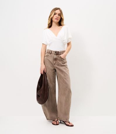 Blusa en Microfibra con Escote V y Manga Murciélago 2