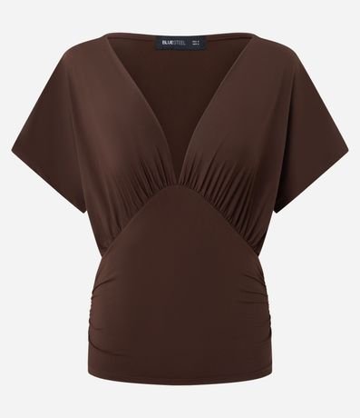 Blusa en Microfibra con Escote V y Manga Murciélago 5