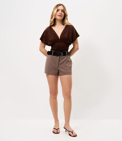 Blusa en Microfibra con Escote V y Manga Murciélago 2