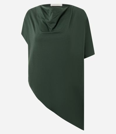 Blusa Asimétrica con Efecto Drapeado en el Escote