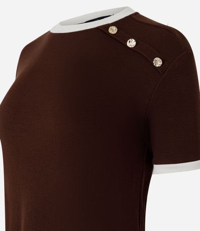 Blusa Manga Corta en Rib con Botones en el Hombro 2