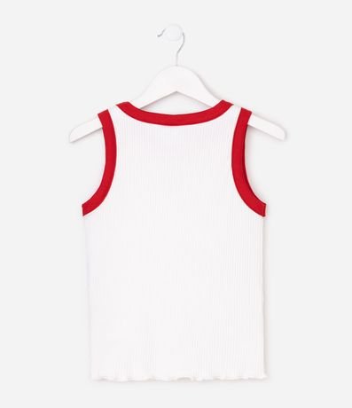 Musculosa Infantil en Rib con Contraste y Bordado de Lazo  - Talle 5 a 16 años 2