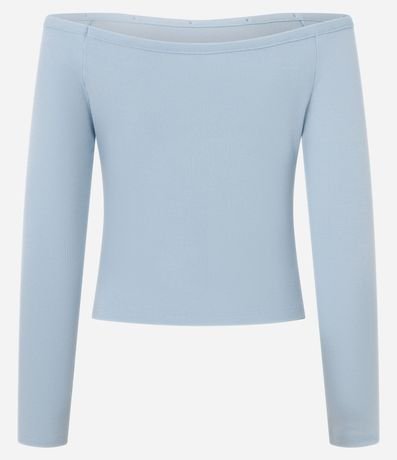 Blusa en Viscosa con Escote Hombro a Hombro y Piedras en el Escote 8
