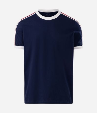 Remera Regular en Algodón con Rayas en los Hombros 5