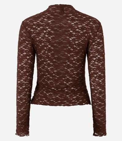 Blusa Segunda Piel en Encaje con Cuello Alto 7